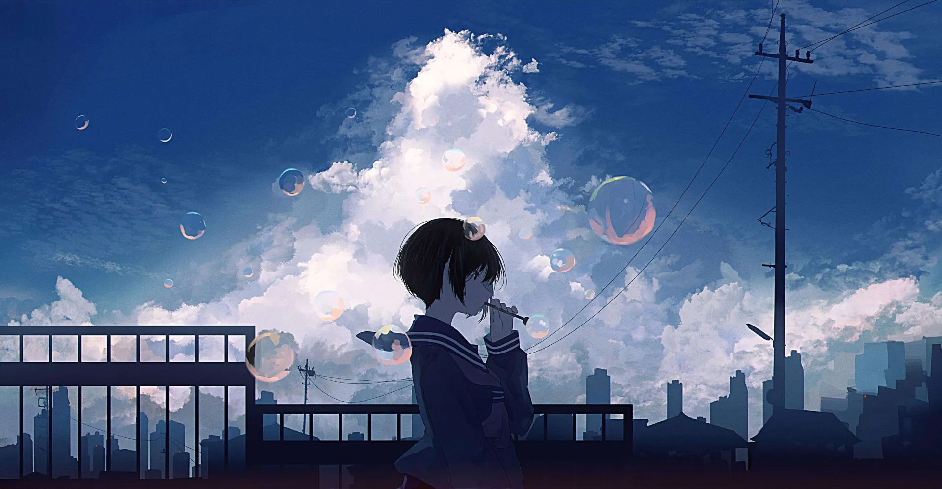 P站画师作品_放飞天空